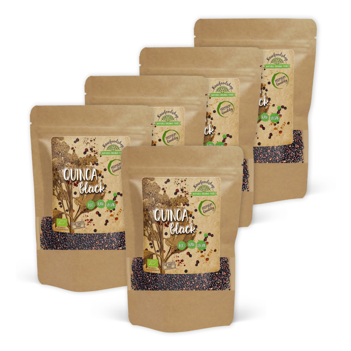 Quinoa Sort ØKO 500g x 5 pakker i gruppen Råvarer & Drikke / Helsekost / Frø hos Rawfoodshop Scandinavia AB (RAW9865-SET5)