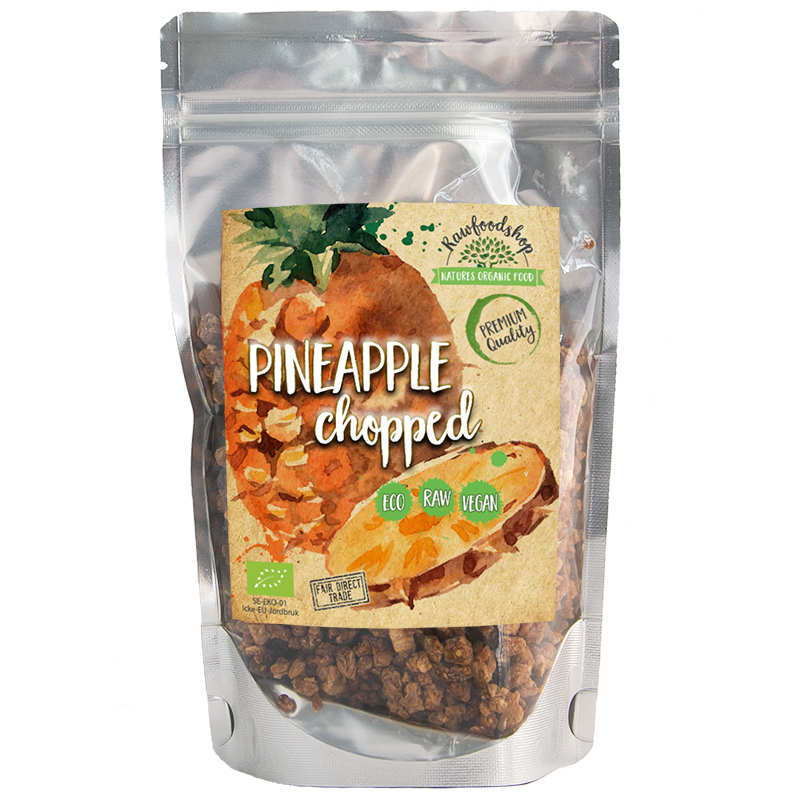Ananas Hakket i stykker ØKO 200g i gruppen Råvarer & Drikke / Frugt & Frugtpulver / Ananas hos Rawfoodshop Scandinavia AB (RAWAN01)