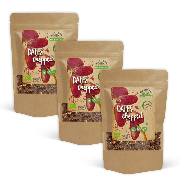 Dadler Hakkede ØKO 500g x 3 pakker i gruppen Råvarer & Drikke / Frugt & Frugtpulver / Dadler hos Rawfoodshop Scandinavia AB (RAWDAD500-SET3)