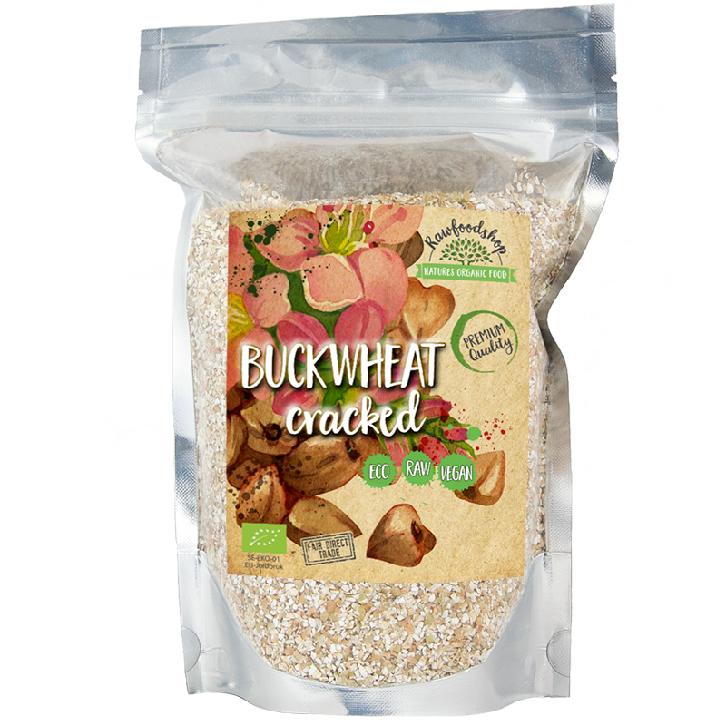 Boghvede Knækket ØKO 500g i gruppen Råvarer & Drikke / Bagning / Gryn & Flager hos Rawfoodshop Scandinavia AB (RAWFRO003)
