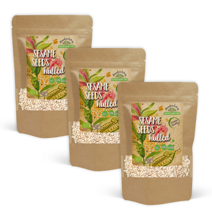 Sesamfrø Afskallede ØKO 500g x 3 pakker i gruppen Råvarer & Drikke / Helsekost / Frø hos Rawfoodshop Scandinavia AB (RAWFRO005-SET3)