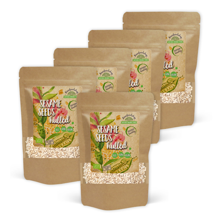Sesamfrø Afskallede ØKO 500g x 5 pakker i gruppen Råvarer & Drikke / Helsekost / Frø hos Rawfoodshop Scandinavia AB (RAWFRO005-SET5)