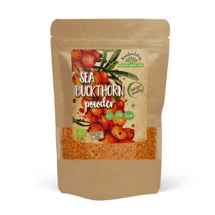 Havtorn Pulver ØKO 125g i gruppen Råvarer & Drikke / Frugt & Frugtpulver / Frugtpulver hos Rawfoodshop Scandinavia AB (RAWFRUP003)