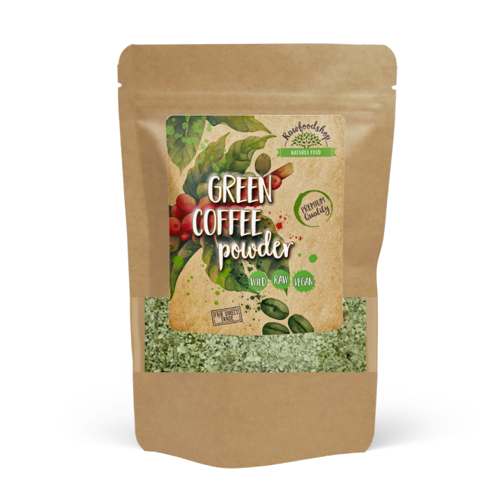 Grøn Kaffe Pulver ØKO 125g i gruppen Råvarer & Drikke / Drikkevarer / Te hos Rawfoodshop Scandinavia AB (RAWFRUP004)