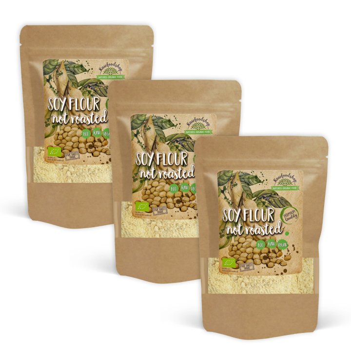 Sojamel Uristet ØKO 500g x 3 pakker i gruppen Råvarer & Drikke / Bagning / Mel hos Rawfoodshop Scandinavia AB (RAWMJO002-SET3)