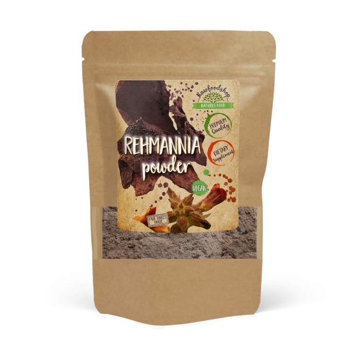 Rehmannia Pulver Vild 100g i gruppen Helse / Urter, alger & svampe / Urter hos Rawfoodshop Scandinavia AB (RAWORT002)