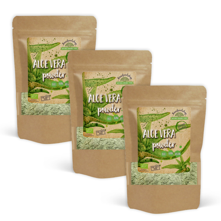 Aloe Vera Pulver ØKO 100g x 3 pakker i gruppen Råvarer & Drikke / Helsekost / Grønne Pulvere hos Rawfoodshop Scandinavia AB (RAWPUL0033-SET3)