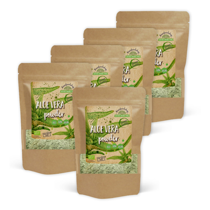 Aloe Vera Pulver ØKO 100g x 5 pakker i gruppen Råvarer & Drikke / Helsekost / Grønne Pulvere hos Rawfoodshop Scandinavia AB (RAWPUL0033-SET5)