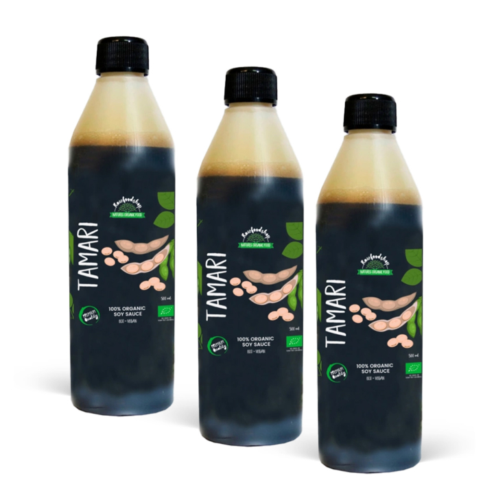 Tamari ØKO 500ml x 3 flasker i gruppen Råvarer & Drikke / Spisekammer / Smagssætning / Soja & Saucer hos Rawfoodshop Scandinavia AB (RAWSAS001-SET3)