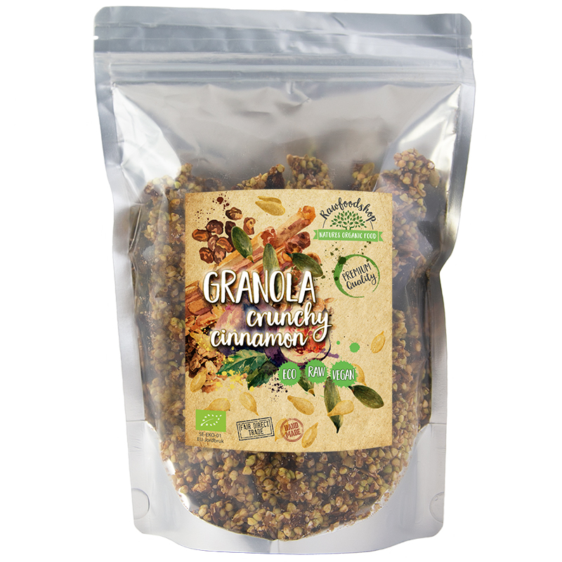Granola Crunch med Kanel ØKO 500g i gruppen Råvarer & Drikke / Bagning / Granola, Grød og Puffer hos Rawfoodshop Scandinavia AB (RFLI500640E)