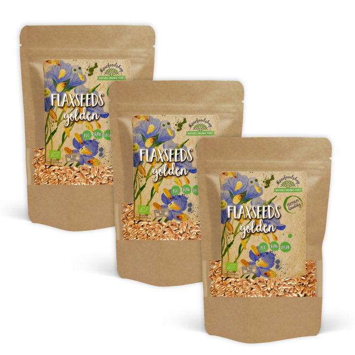 Hørfrøn Gule ØKO 500g x 3 pakker i gruppen Råvarer & Drikke / Helsekost / Frø hos Rawfoodshop Scandinavia AB (RFRO500161E-SET3)