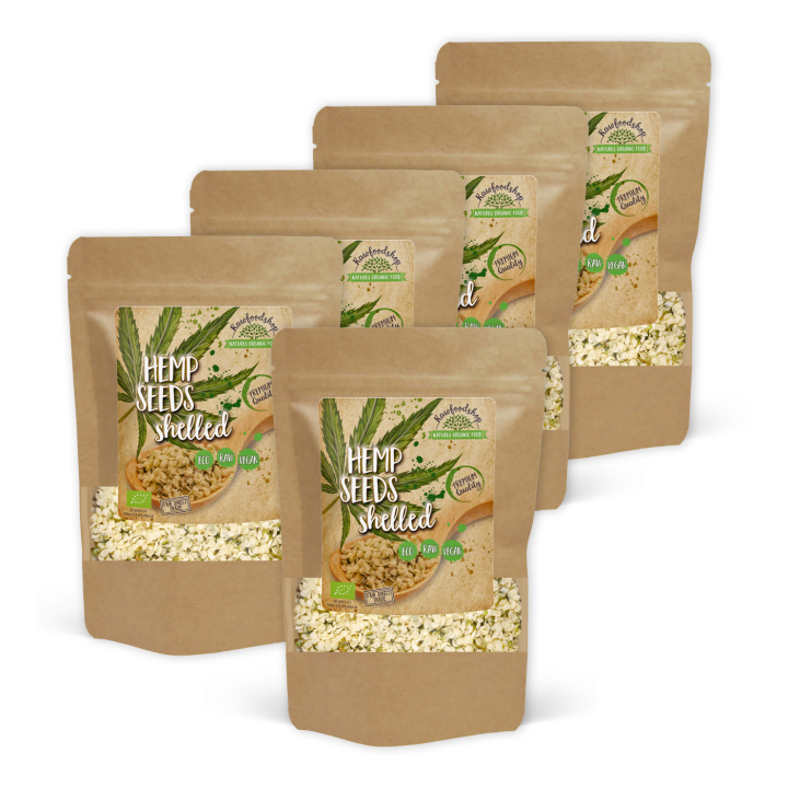 Hampefrø Afskallede ØKO 500g x 5 pakker i gruppen Råvarer & Drikke / Helsekost / Hamp hos Rawfoodshop Scandinavia AB (RFRO500167E-SET5)
