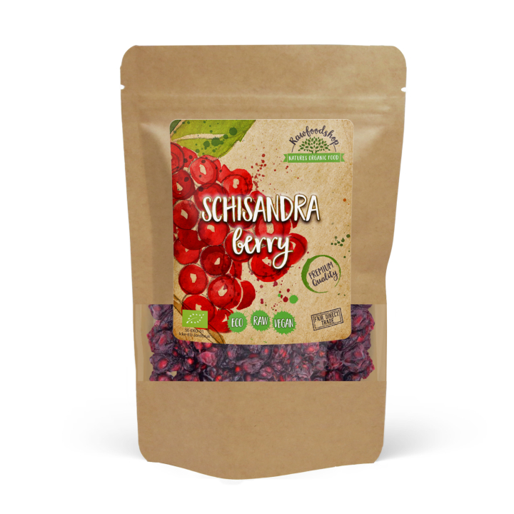 Schisandra Bær ØKO 125g i gruppen Råvarer & Drikke / Frugt & Frugtpulver / Anden Frugt og Bær hos Rawfoodshop Scandinavia AB (RFRU100472E)