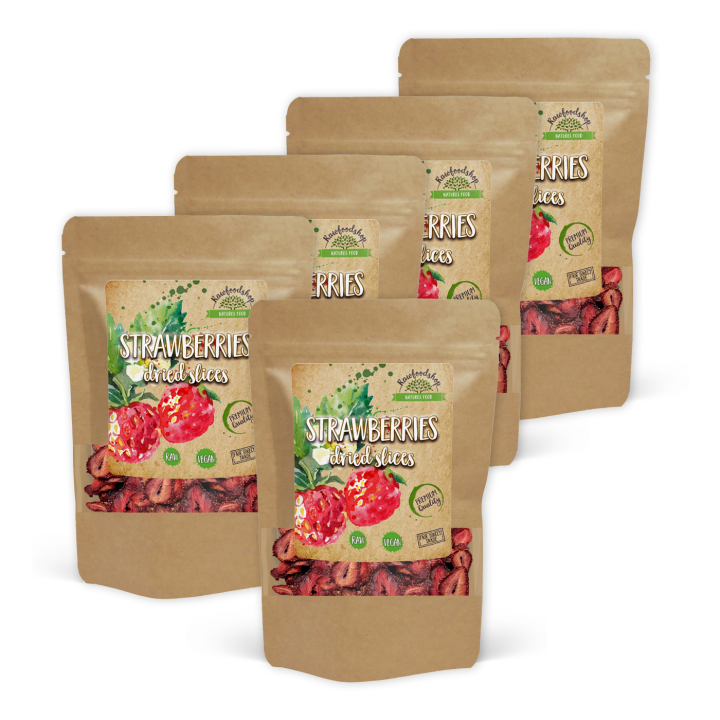 Jordbær Skiver 100g x 5 pakker i gruppen Råvarer & Drikke / Frugt & Frugtpulver / Jordbær hos Rawfoodshop Scandinavia AB (RFRU100494E-SET5)