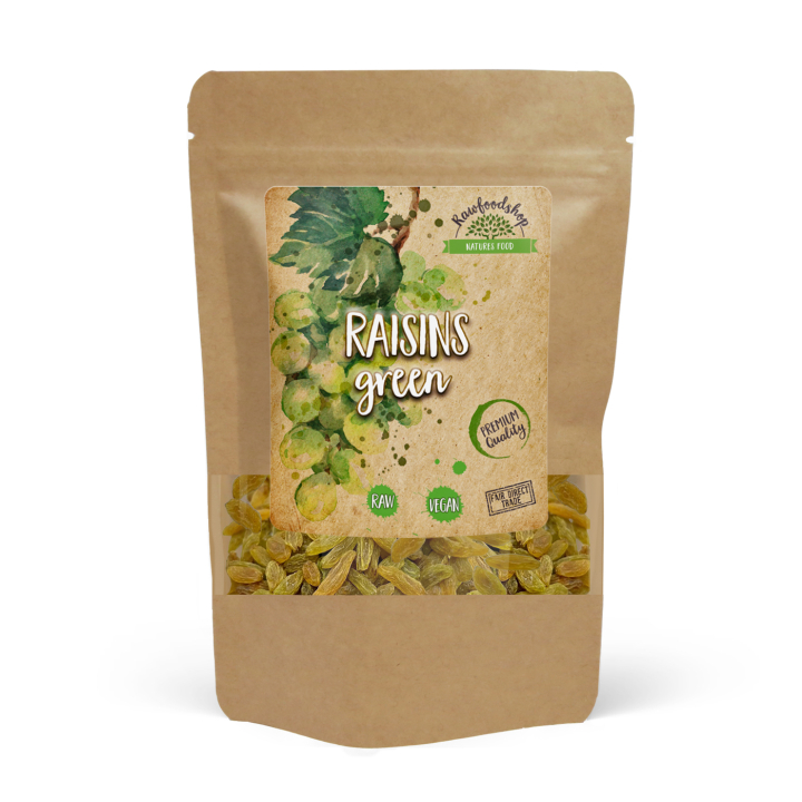 Rosiner Grønne 200g i gruppen Råvarer & Drikke / Frugt & Frugtpulver / Rosiner hos Rawfoodshop Scandinavia AB (RFRU200365E)