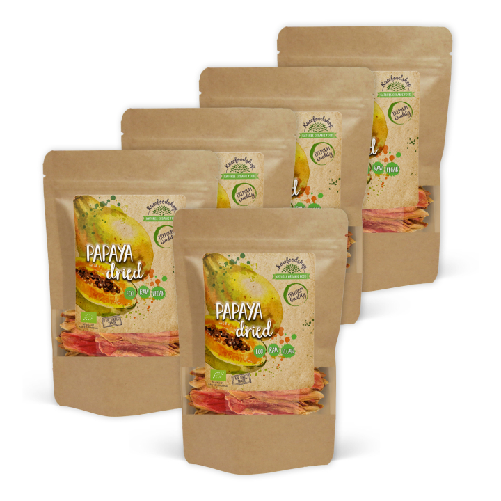 Papaya ØKO 200g x 5 pakker i gruppen Råvarer & Drikke / Frugt & Frugtpulver / Anden Frugt og Bær hos Rawfoodshop Scandinavia AB (RFRU200380E-SET5)