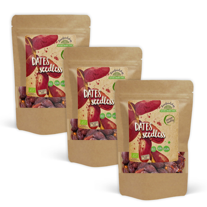 Dadler udkernede ØKO 500g x 3 pakker i gruppen Råvarer & Drikke / Frugt & Frugtpulver / Dadler hos Rawfoodshop Scandinavia AB (RFRU500356E-SET3)