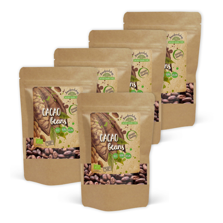 Kakaobønner ØKO 125g x 5 pakker i gruppen Råvarer & Drikke / Bagning / Kakaoprodukter hos Rawfoodshop Scandinavia AB (RKAK100402E-SET5)
