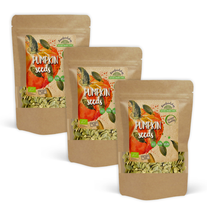 Græskarkerner ØKO 500g x 3 pakker i gruppen Råvarer & Drikke / Helsekost / Frø hos Rawfoodshop Scandinavia AB (RKAN300295E-SET3)