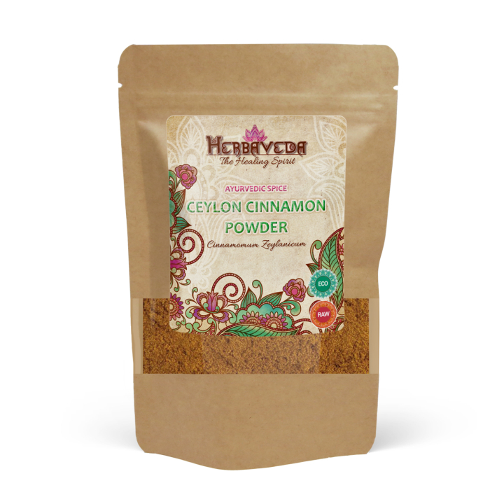 Herbaveda Kanelpulver Ceylon ØKO 100g i gruppen Råvarer & Drikke / Spisekammer / Krydderier hos Rawfoodshop Scandinavia AB (RKRY100216E)