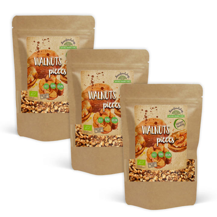 Valnødder i stykker RAW ØKO 250g x 3 pakker i gruppen Råvarer & Drikke / Nødder / Valnødder hos Rawfoodshop Scandinavia AB (RNOT1-SET3)