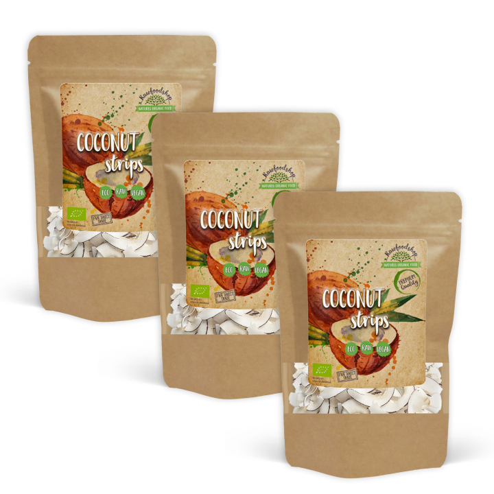 Kokosnød i strimler ØKO 200g x 3 pakker i gruppen Råvarer & Drikke / Nødder / Kokos hos Rawfoodshop Scandinavia AB (RNOT200413E-SET3)