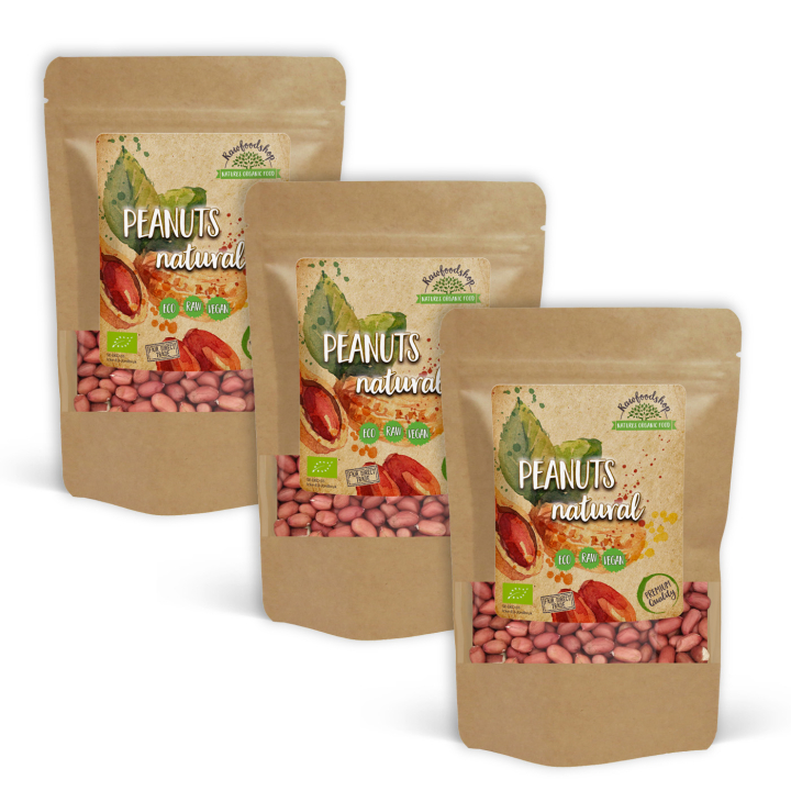 Jordnødder Premium RAW ØKO 500g x 3 pakker i gruppen Råvarer & Drikke / Nødder / Jordnødder hos Rawfoodshop Scandinavia AB (RNOT500401E-SET3)