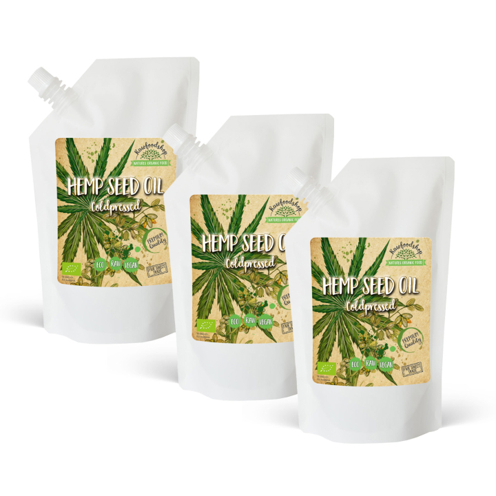 Hampeolie ØKO 1000 ml x 3 pakker i gruppen Råvarer & Drikke / Helsekost / Hamp hos Rawfoodshop Scandinavia AB (ROLJ1000211E-SET3)
