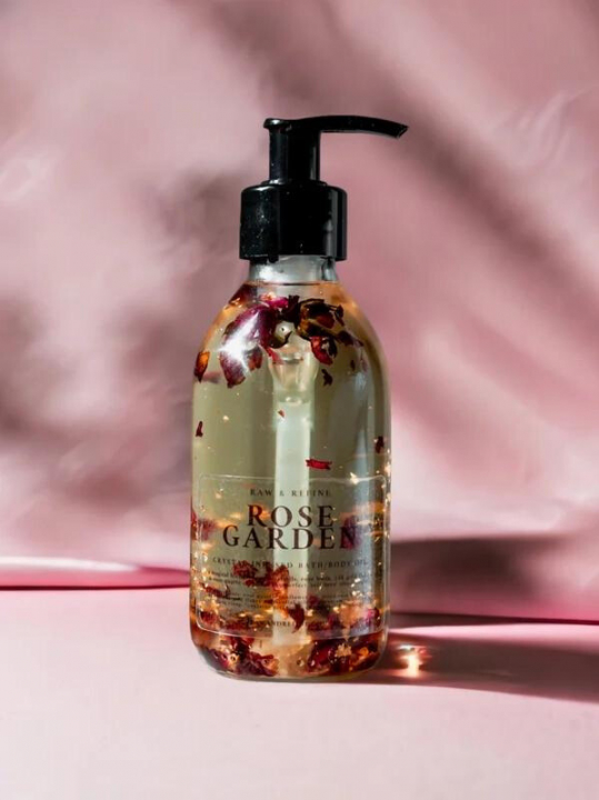 Rose Garden Bath & Body Oil 200ml i gruppen Kropspleje / Færdigvarer / Kropsolier & Deodorant hos Rawfoodshop Scandinavia AB (ROSE01)