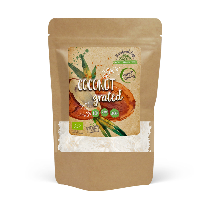 Kokosnød Revet Premium RAW ØKO 500g i gruppen Råvarer & Drikke / Nødder / Kokos hos Rawfoodshop Scandinavia AB (ROVR2000471E)