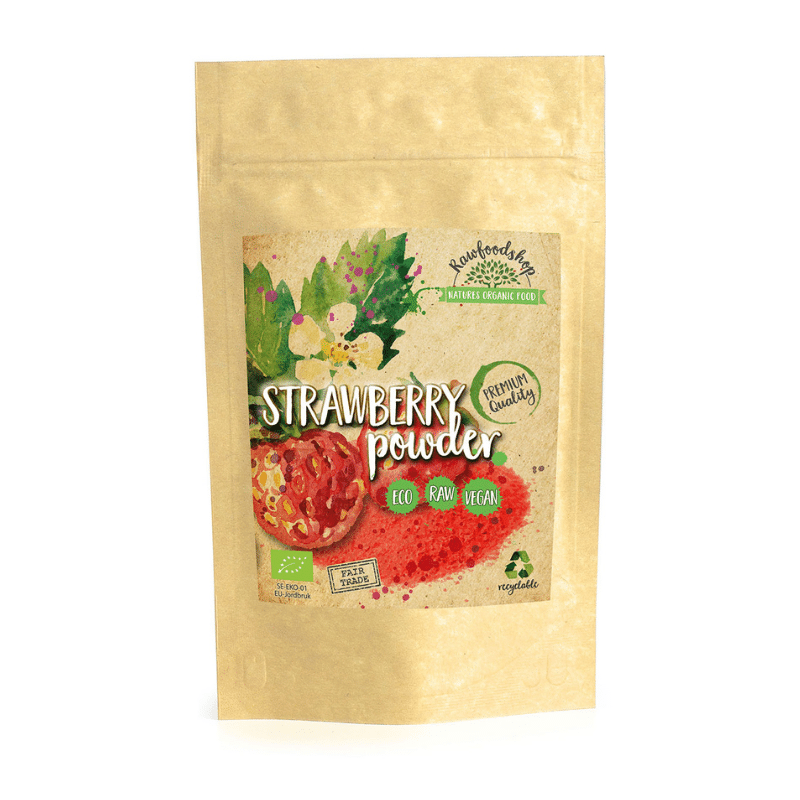 Jordbær Pulver ØKO 100g i gruppen Råvarer & Drikke / Frugt & Frugtpulver / Jordbær hos Rawfoodshop Scandinavia AB (RPUL100254E)