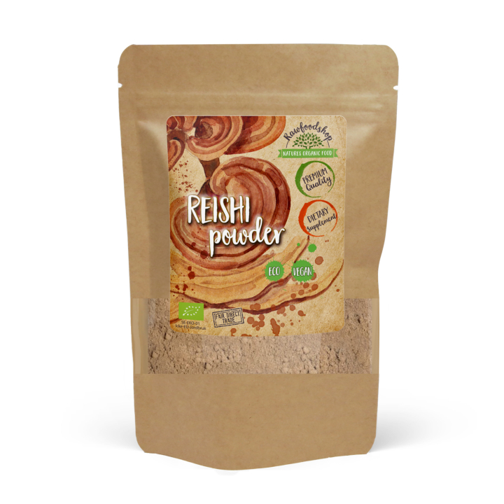 Reishi Mushroom Pulver ØKO 125g i gruppen Helse / Urter, alger & svampe / Svampepulver hos Rawfoodshop Scandinavia AB (RPUL100520E)