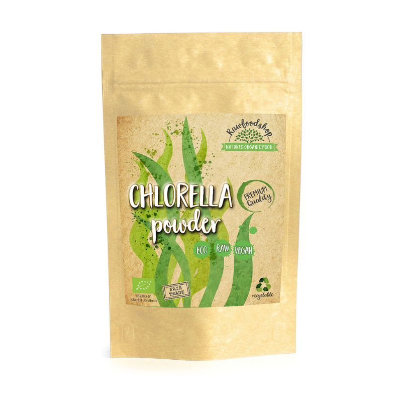 Chlorella Pulver ØKO 100g i gruppen Naturlige kosttilskud / Superfood / Chlorella hos Rawfoodshop Scandinavia AB (RPUL100629E)