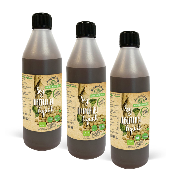 Sojalecithin Flydende ØKO 500ml x 3 flasker i gruppen Råvarer & Drikke / Bagning / Flere bageingredienser hos Rawfoodshop Scandinavia AB (SBL50-SET3)