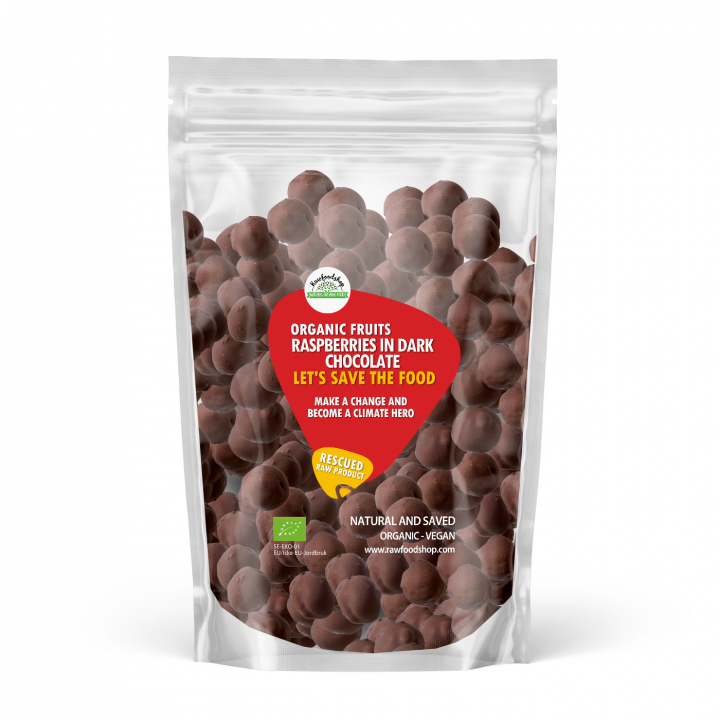 Hindbær i Mørk Chokolade ØKO 500g i gruppen Råvarer & Drikke / Frugt & Frugtpulver / Hallon hos Rawfoodshop Scandinavia AB (SF20837-11)