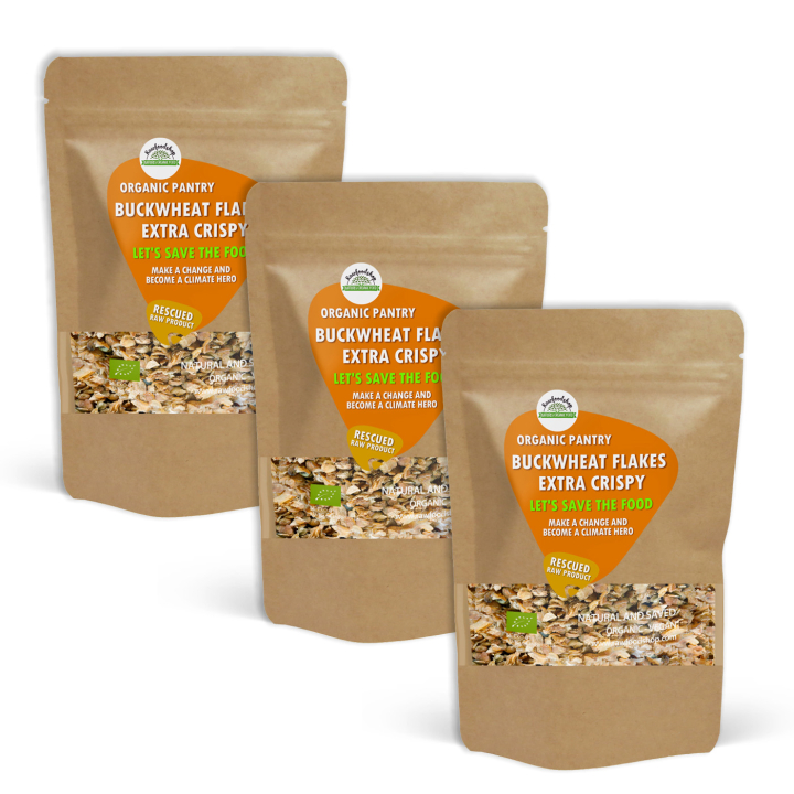 Boghvedeflakes Sprøde ØKO 500g x 3 pakker i gruppen Råvarer & Drikke / Bagning / Gryn & Flager hos Rawfoodshop Scandinavia AB (SFBFK205-SET3)