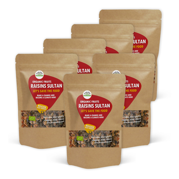Sultanrosiner ØKO 1kg x 6 pakker i gruppen Råvarer & Drikke / Frugt & Frugtpulver / Rosiner hos Rawfoodshop Scandinavia AB (SFRFRU500476E1-SET6)