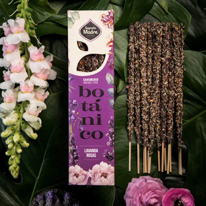 Røgelse Botanico Lavendel & Roser 6stk i gruppen Hjem & Sjæl / Ritual & Ceremoni / Røgelse, Lys og Dufte hos Rawfoodshop Scandinavia AB (SKU-077)