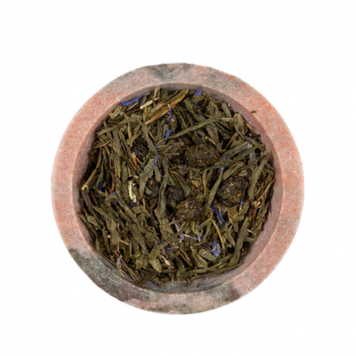 Blåbær Sencha Tea Lille prøvekrukke i gruppen Råvarer & Drikke / Drikkevarer / Te hos Rawfoodshop Scandinavia AB (SM-51)