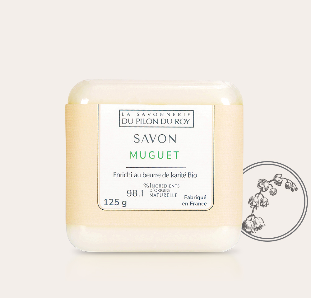 Sæbe Muguet Liljekonval 125g i gruppen Kropspleje / Færdigvarer / Sæbe hos Rawfoodshop Scandinavia AB (SV125MUG)