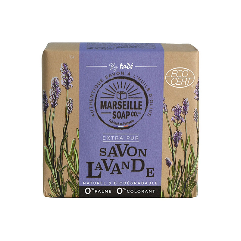 Fast Marseille Sæbe 100g Lavender i gruppen Kropspleje / Færdigvarer / Sæbe hos Rawfoodshop Scandinavia AB (TADSOLIDM2327)