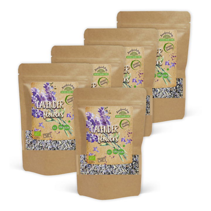 Lavendelblomster ØKO 50g x 5 pakker i gruppen Råvarer & Drikke / Bagning / Spiselige blomster hos Rawfoodshop Scandinavia AB (TE0019-SET5)