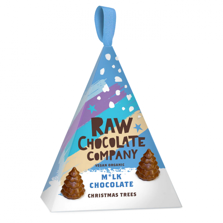 M*lk Chocolate Christmas Trees ØKO 150g i gruppen Råvarer & Drikke / Slik & Chokolade / Chokolade og Bars hos Rawfoodshop Scandinavia AB (THE414S)