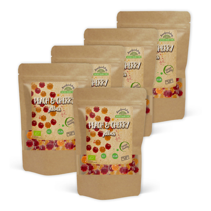 Fersken & Kirsebær Frugtslik ØKO 100g x 5 pakker i gruppen Råvarer & Drikke / Slik & Chokolade / Slik hos Rawfoodshop Scandinavia AB (UOSOLEIL5100-SET5)