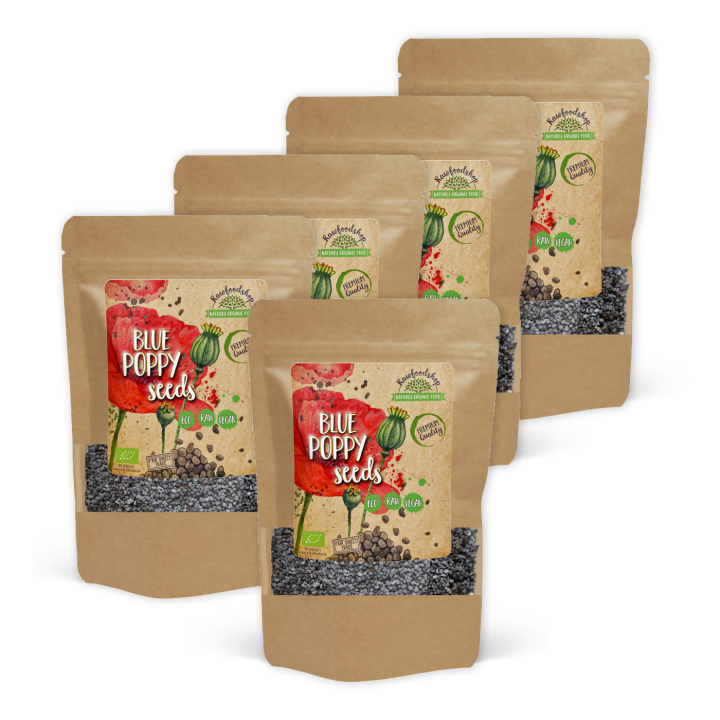 Valmuefrø Blå ØKO 100g x 5 pakker i gruppen Råvarer & Drikke / Helsekost / Frø hos Rawfoodshop Scandinavia AB (VAL100-SET5)
