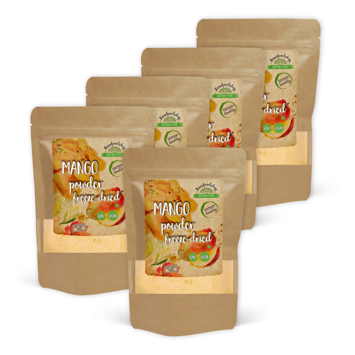 Mangopulver Frysetørret 125g x 5 pakker i gruppen Råvarer & Drikke / Frugt & Frugtpulver / Mango hos Rawfoodshop Scandinavia AB (VILDMP01-SET5)