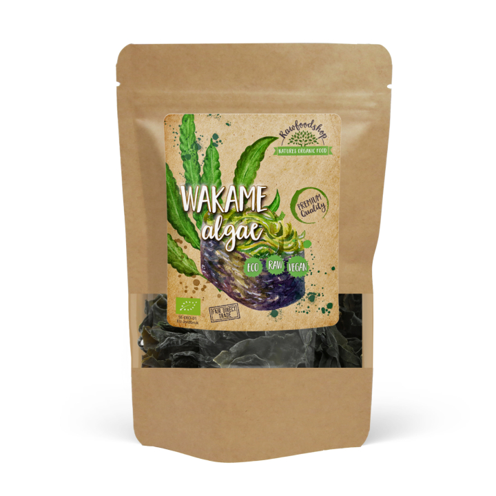 Wakame Tang ØKO 125g i gruppen Helse / Urter, alger & svampe / Alger & Tang hos Rawfoodshop Scandinavia AB (WAKAME01)