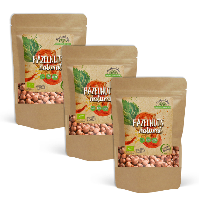 Hasselnødder Premium RAW ØKO 1kg x 3 pakker