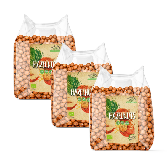 Hasselnødder Premium RAW ØKO 1kg x 3 pakker