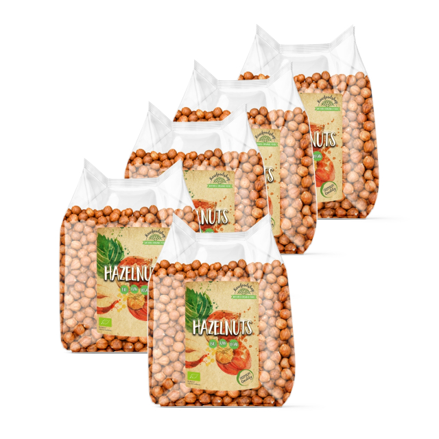 Hasselnødder Premium RAW ØKO 1kg x 5 pakker